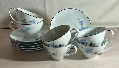 6 Noritake Sylvia Cups And Saucers