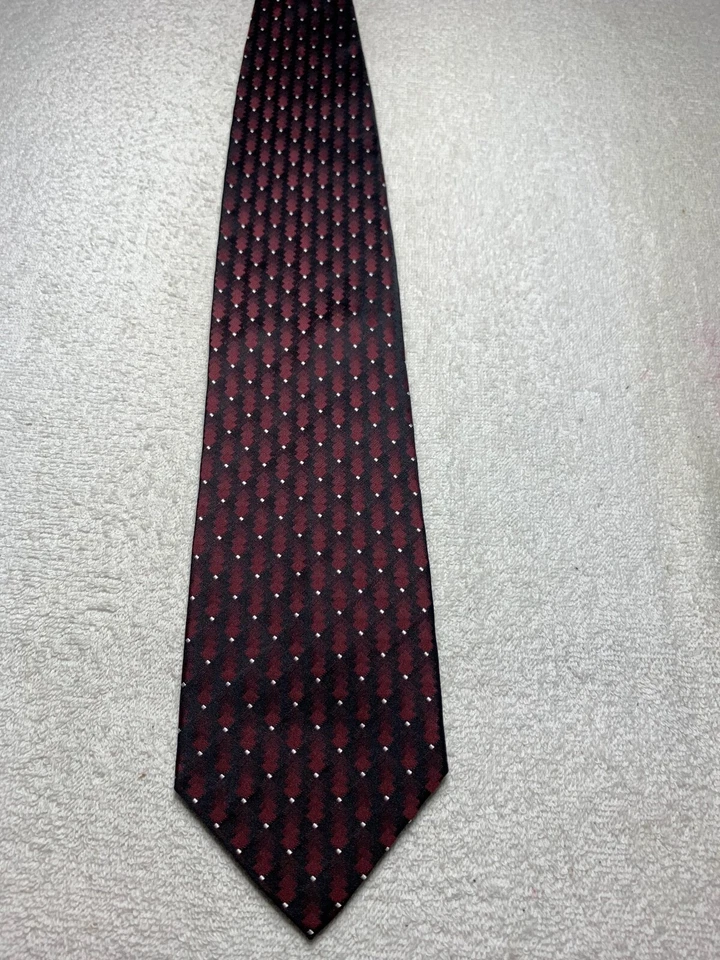 ROBERTO VILLINI CORBATA HOMBRE BORGOÑA CON NEGRO BLANCO 4 X 59 Foto 2 de 4