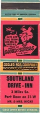 Fort Knox Kentucky Southland Drive-Inn Steak and Chops Vintage Matchbook Cover