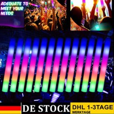 50PCS LED Foam Glow Sticks RGB Thunder Wand Stick Flashing Light Rave Party Tool