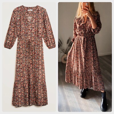Mango Flowy Viscose Dress Floral Print Midi | eBay Mango Flowy Viscose Dress Floral Print Midi | eBay
