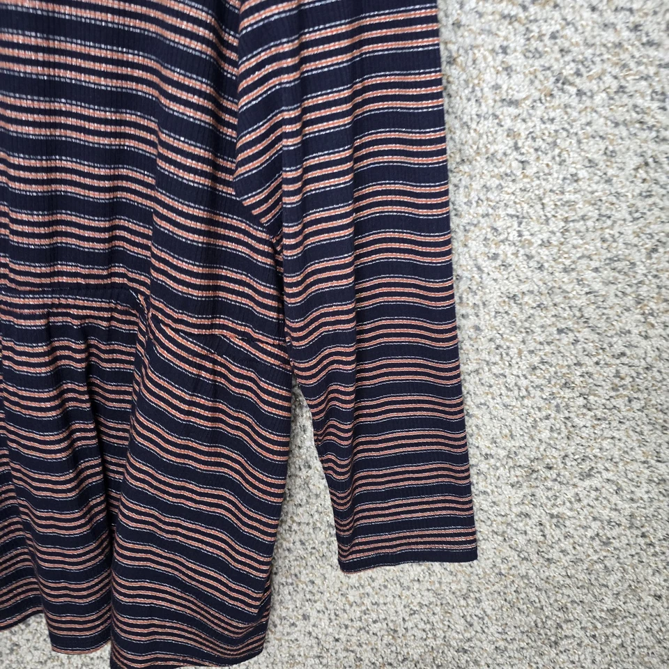 Top Lane Bryant para mujer Plus 26/28 azul a rayas tejido botón acento informal damas Foto 2 de 4