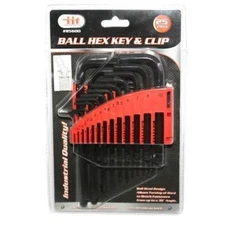 25pc IIT Ball Head Hex Keys Set Standard Metric with Storage Case Tools 85600