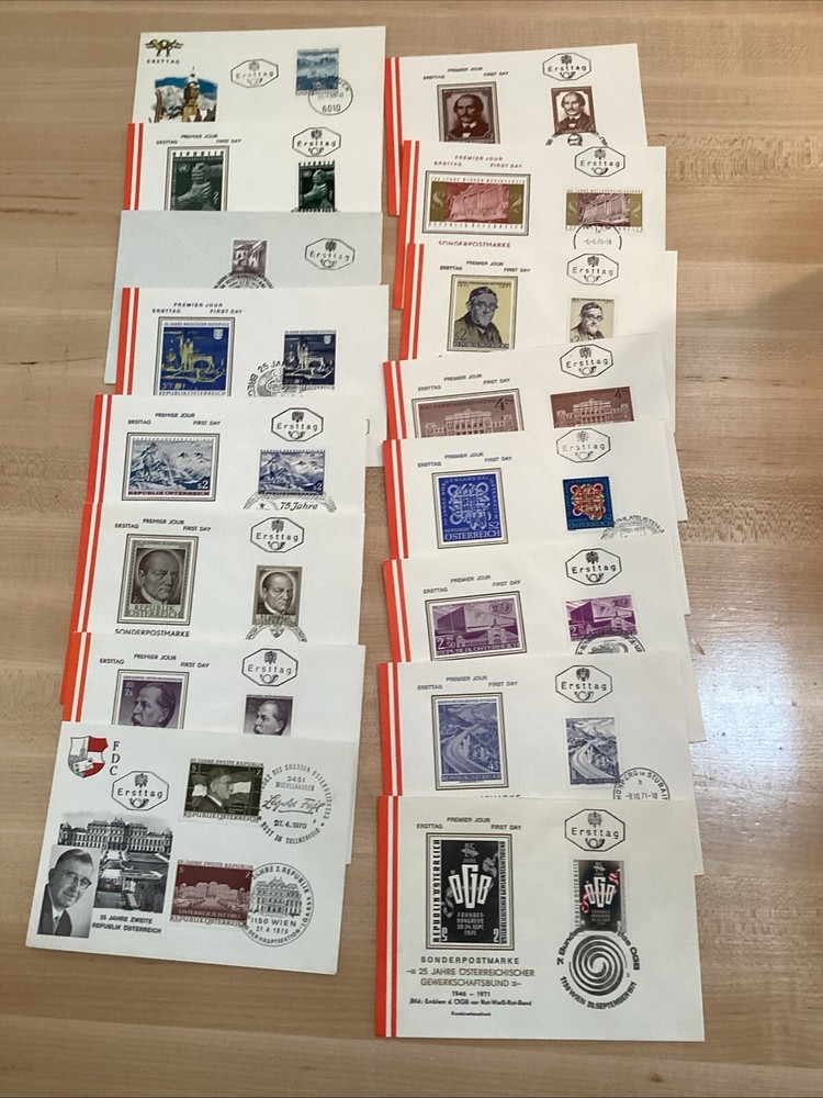 Stamps AUSTRIA  🇦🇹 1970-71 LOT Of 16 FDCs, Excellent Condition (3)