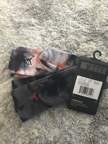 Jordan All Over Print Crew Socks 2 Pack Total Orange BJ0487-N82 KIDS 5Y-7Y - Picture 4 of 8