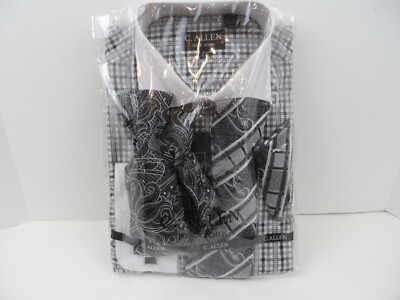 c allen dress shirts C. Allen Mens Checkered Pattern Regular Fit French Italy