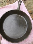 Vintage  USA #8 SK LODGE D Cast Iron 3 Notch Heat Ring Skillet Pan