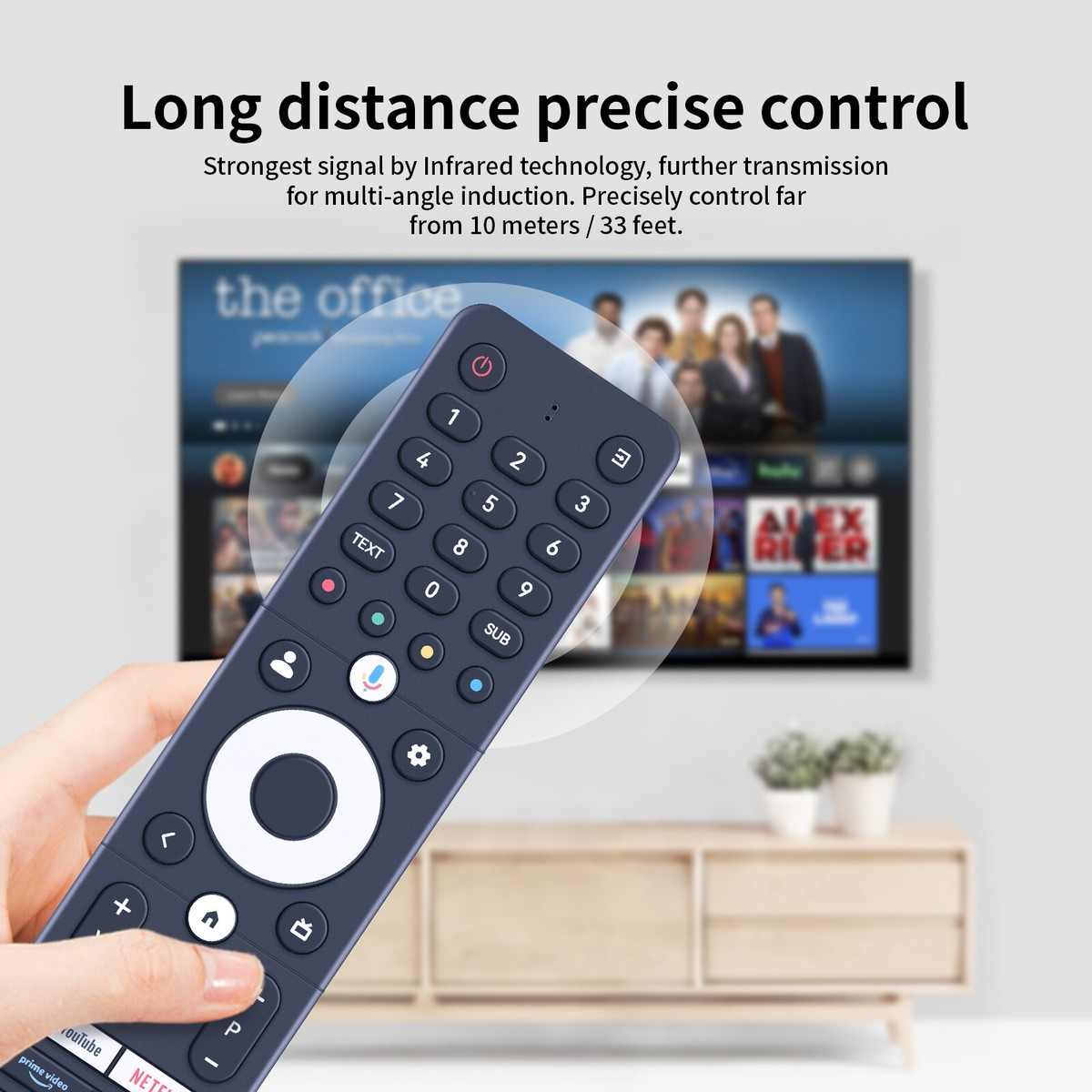 Telecomando Voice RC112GHW Per TV Thomson UHD Smart Android – Compatibile Con 32QG4S14, 40FG2S14, 43QG4S14 E Modelli Simili