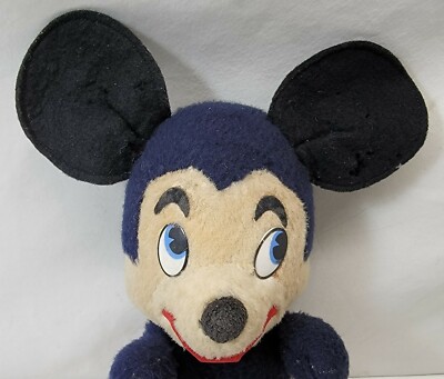 Antique Mickey Mouse Plush Doll with Music Box Needs Repair 