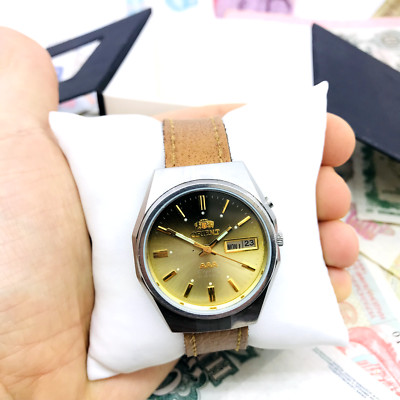   Armbanduhr Orient Automatik Kalender Kristall AAA Japan Vintage Service  