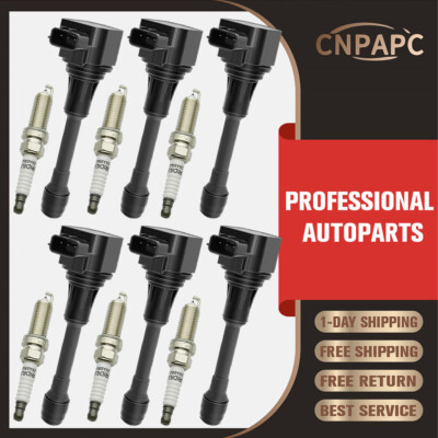  6pcs Ignition Coil + Spark Plug for Fit 2009-2019 Nissan Maxima V6 3.5L UF550