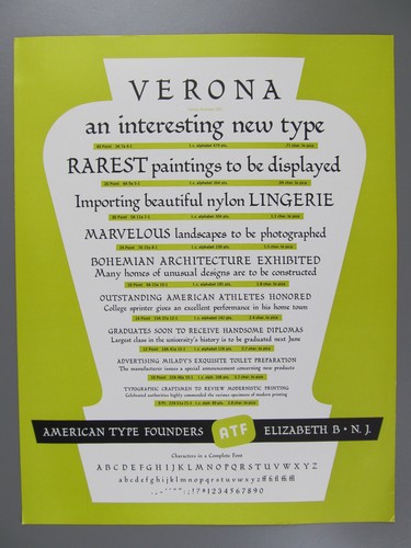 Type Specimen of Verona, ATF