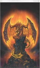 Flaming Dragon by Ed Beard Blacklight Reactive Fly Flag 3' x 5'