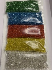 2mm and 10/0 Lot 5 100 gm each color bugle beads S/L and tube