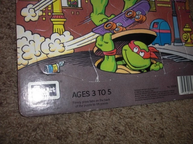 Rompecabezas vintage TMNT 1990 arte rosa colgante tortugas ninja mutantes adolescentes 10" X 12" Foto 2 de 4