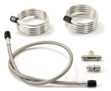 00-62009 Nitrous Outlet -4 AN Dual Vent Exit Purge Tubing Kit 2' Long Hose Black