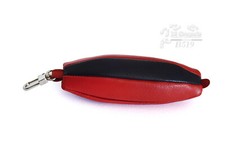 Portachiavi portamonete pelle pallone da rugby chiusura cerniera artigianale