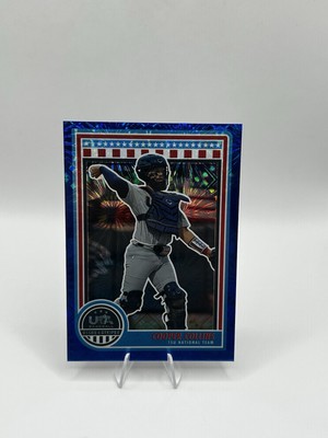 2025 Panini USA Stars & Stripes Baseball #80 Cooper Collins Blue Fireworks /75