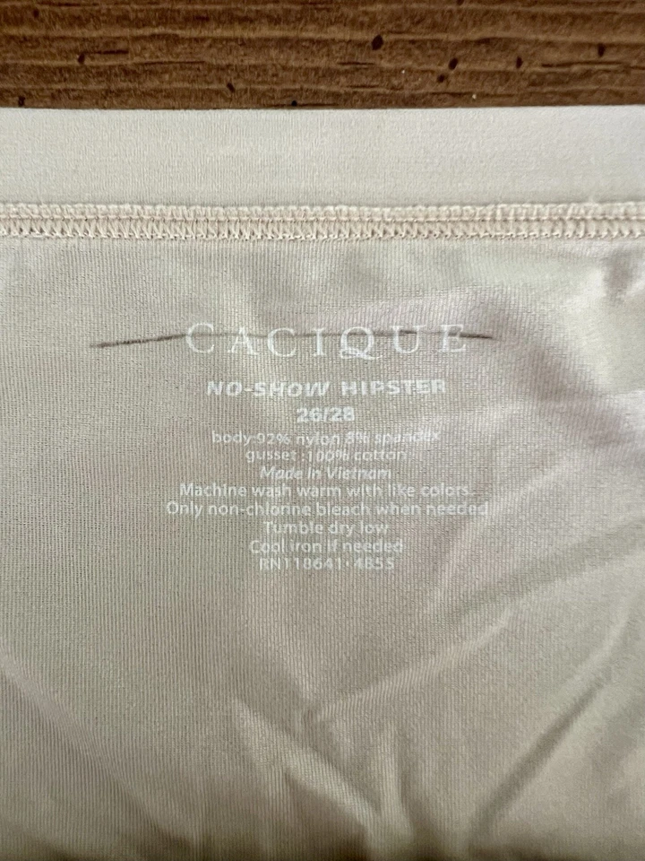 Cacique No Show Hipster Mujer Talla 26/28 Beige Sólido Nuevo Con Etiquetas Foto 2 de 4