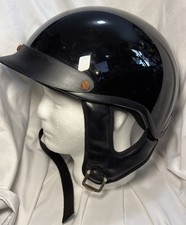HCI-100 Gloss Black - Half Helmet w/ Visor DOT Approved Size Small (L)