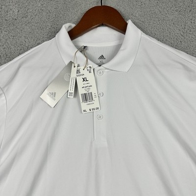 Adidas Polo Mens XL White Performance Golf Shirt Adi Perf Primegreen GQ3124 NEW