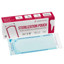 Self Sealing Sterilization Pouches 3.5" X 10" - Latex-Free, Color Changing Indic