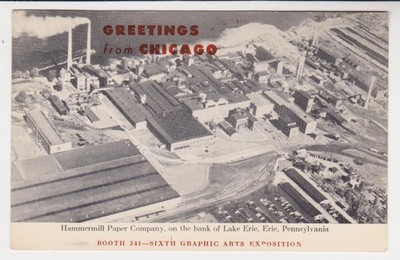 HAMMERMILL PAPER CO., ERIE, PENN.  6th GRAPHIC ARTS EXPOSITION, CHICAGO Postcard