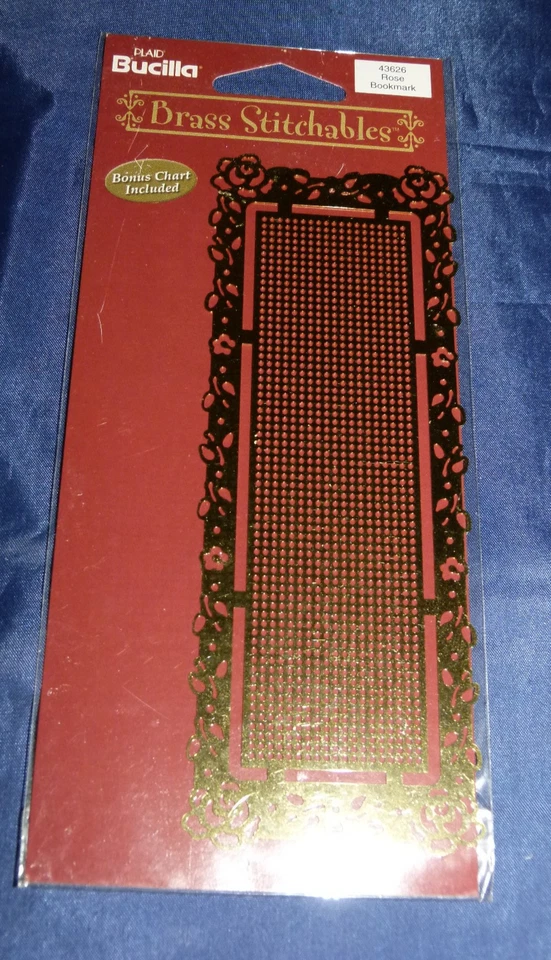 Bucilla Brass Stitchables X 3 Cross Stitch Bookmarks Floral Clip Butterfly Rose - Image 2 of 4