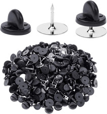 400Pcs PVC Rubber Pin Backs Butterfly Clutch Pin Tie Tacks Blank 200 Sets 