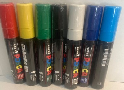 Uni Posca PC-17K extra breite Keilspitze Farbe Marker Kunst Stifte x 7 Farben