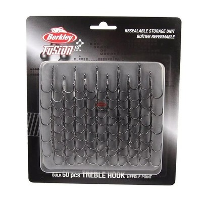 Berkley Fusion19 Treble Hooks Gr. 4 50 Stück Drillinge Bulk XXL Set