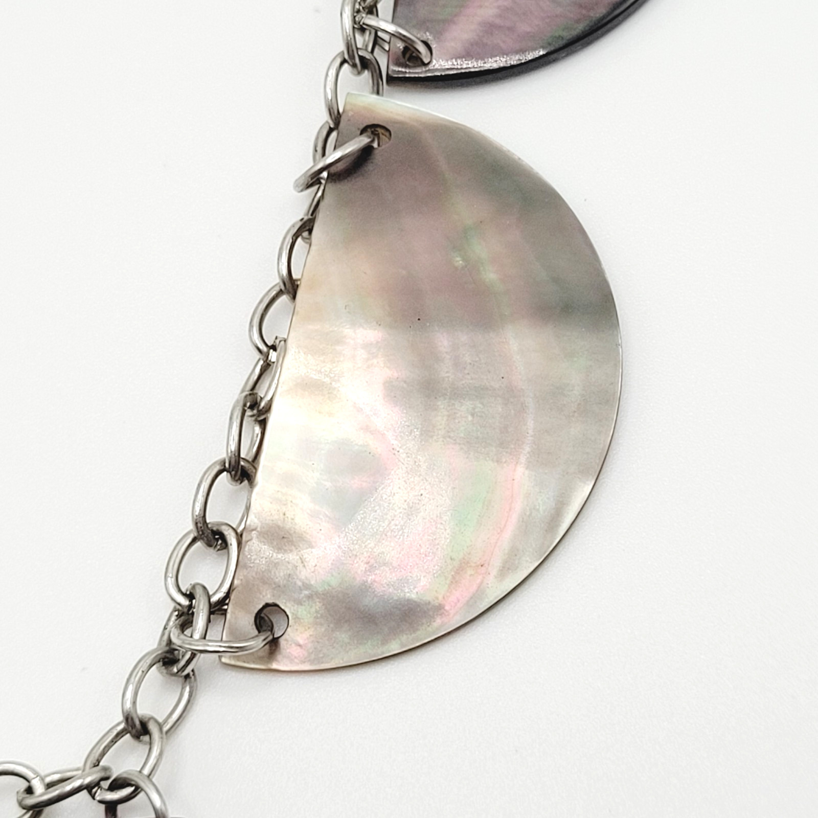 Shell Seashell MOP Abalone Half Circle Silver Ton… - image 17