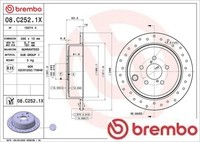 2X Bremsscheibe Brembo 08.C252.1X 2 Bremsscheiben Hinterachse Hinten