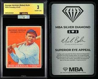 1933 Goudey: #149 Babe Ruth MBA 3 VG Silver