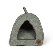 Petface Sage Herringbone Igloo Cat Bed