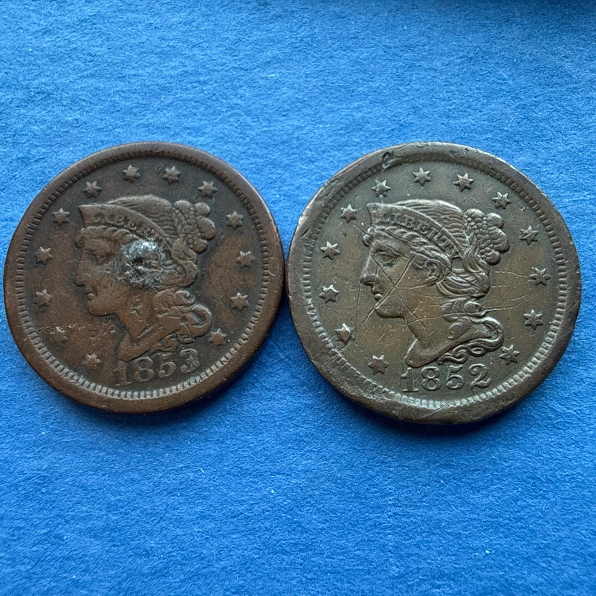 1852 Year Braided Hair Large Cents (1839-1857) for sale | eBay