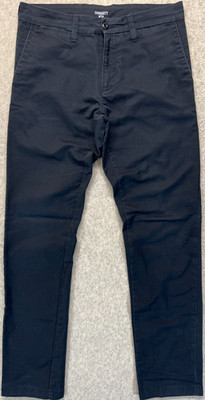 Carhartt WIP Sid Chino Pants Men's Slim Fit Black Flat Front Straight Leg 32x32