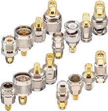 16-Piece SMA Adapter Kit: SMA to BNC, N, F, UHF PL259/SO239 Coaxial Connectors
