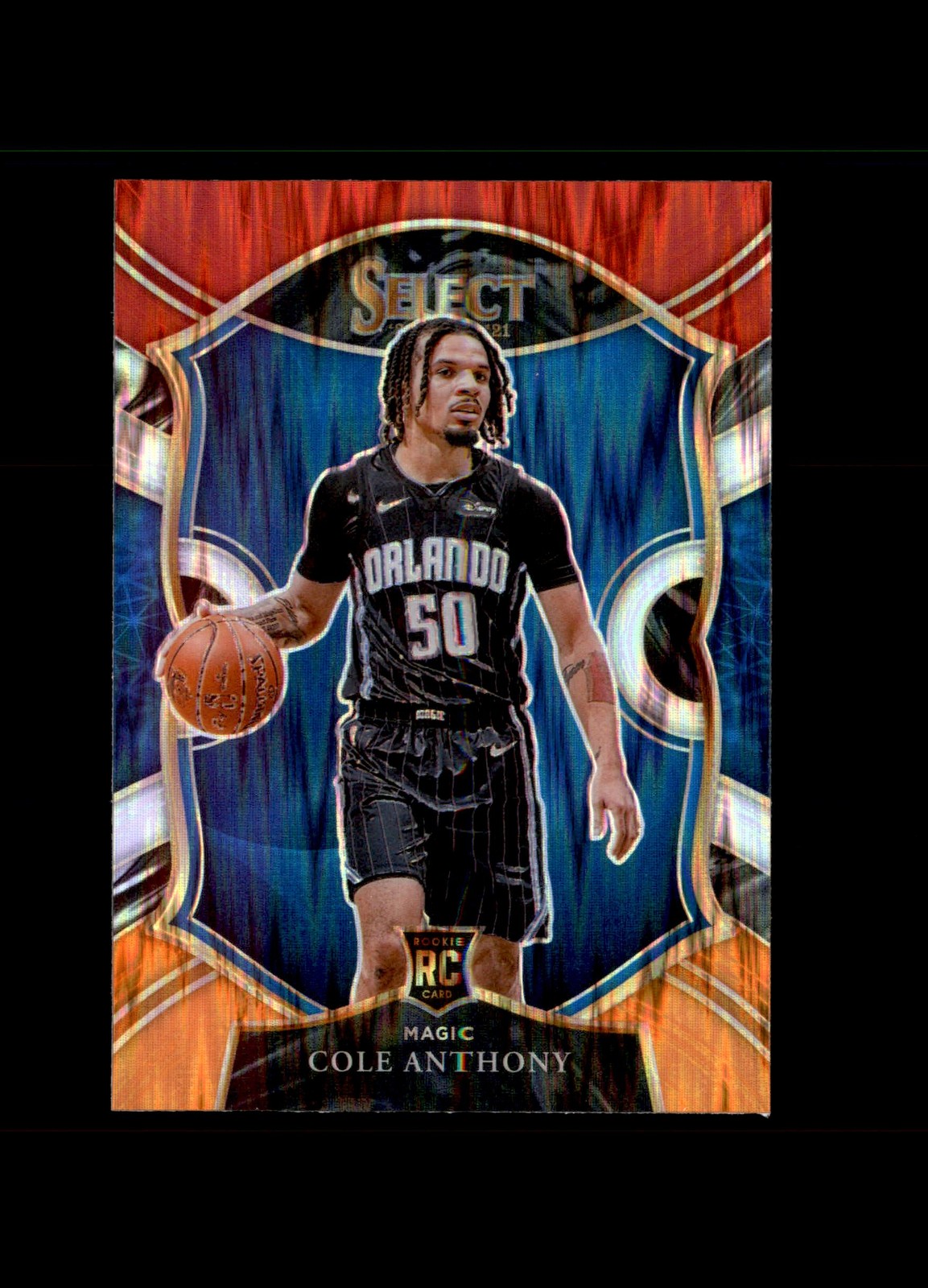 2020-21 Panini Select #75 Cole Anthony Red White Orange Flash
