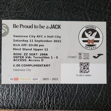 Ticket Swansea City v Hull City 2021 / 2022 Championship 