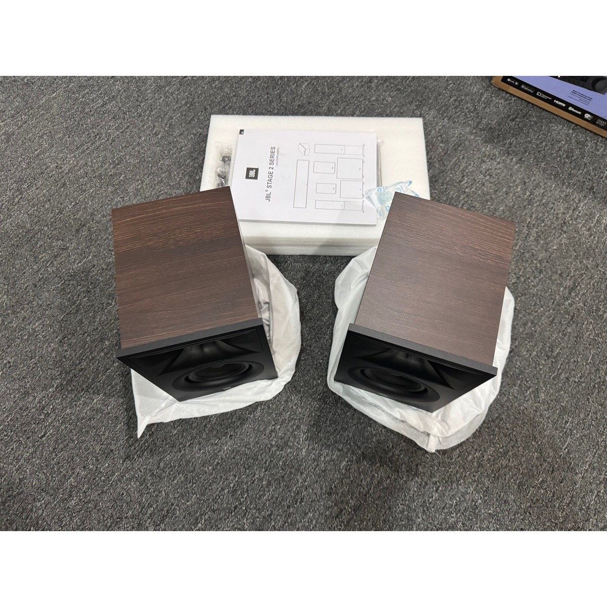 JBL Stage 240B Bookshelf Speakers Pair Espresso Home Audio Stereo