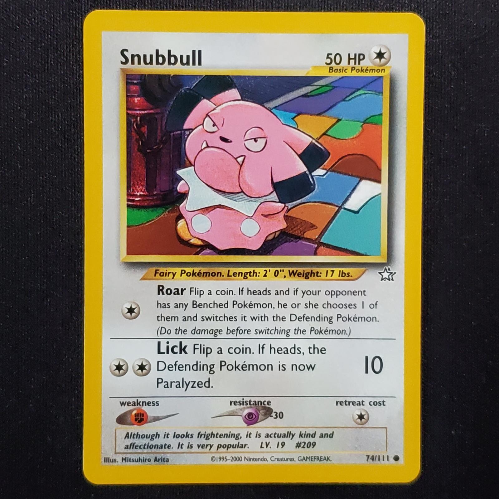 Snubbull 74/111 Unlimited Common Neo Genesis Pokemon Lightly Played