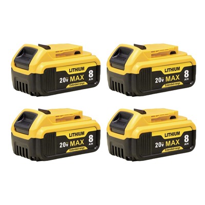 4-Pack Upgraded 8000mAh Replace for Dewalt 20V Max Battery Compatible with De...