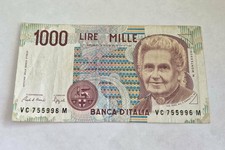 1990 1000 Lire Italia small banknote Maria Montessori