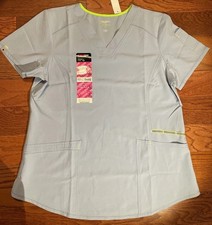 Womens Scrub Top ScrubStar Blue Pull Over V Neck Shirt Size Medium
