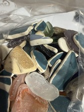 3 200 Piece Bulk Sea Glass Pottery Mix Aqua, Cobalt, Amber, Driftwood