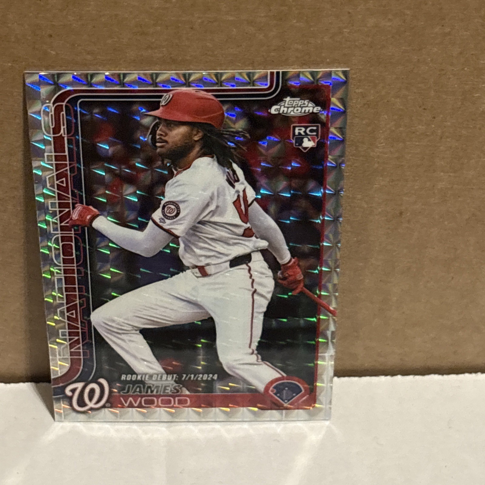 🪶James Wood RC 2025 Topps Chrome Baseball Geometric Refractor #132 Nationals