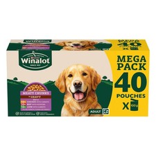 WINALOT Adult Wet Dog Food Meaty Chunks in Gravy Mixed Selection 40x100g Pouches 3.44 per kilo