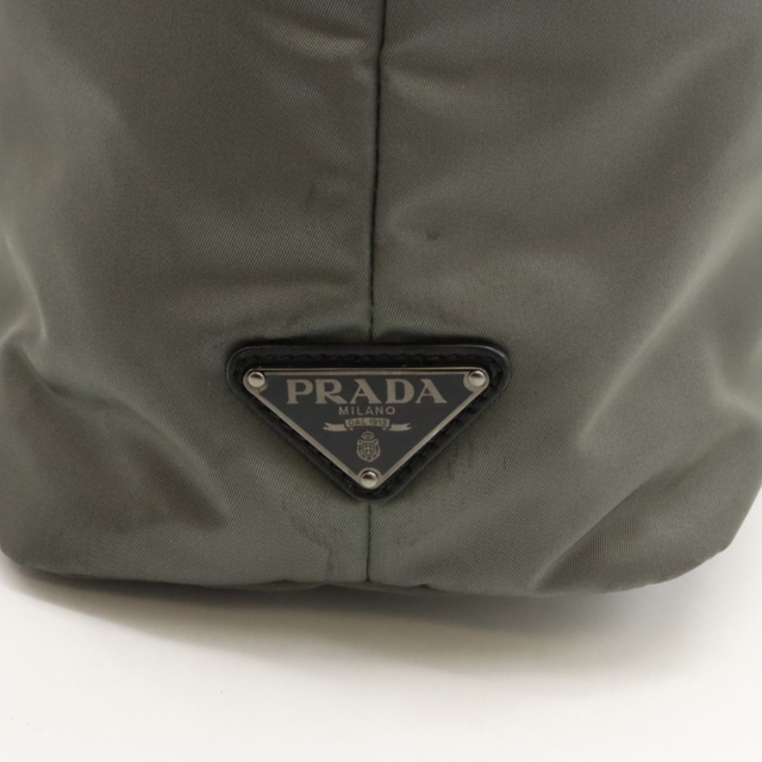 PRADA Tote Bag Shoulder Tote Nylon Nappa Leather Bicolor NERO Black Gray Silver thumbnail 7