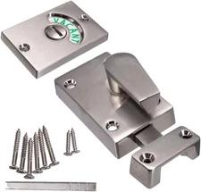Door Lock Indicator,Toilet Bathroom Lock Vacant/Engaged Chrome Latch Indicati...